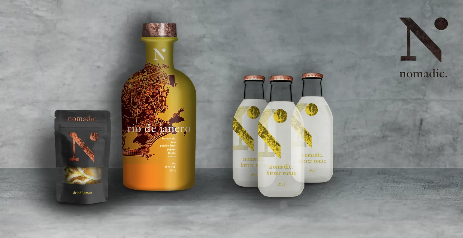 nomadic. bottle and label design